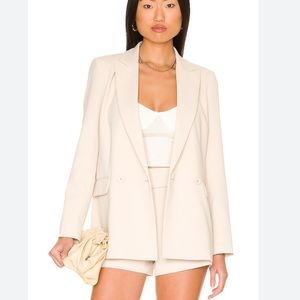 Alice Olivia Justin Long Blazer Size 10 Color Taupe Long Sleeve Women